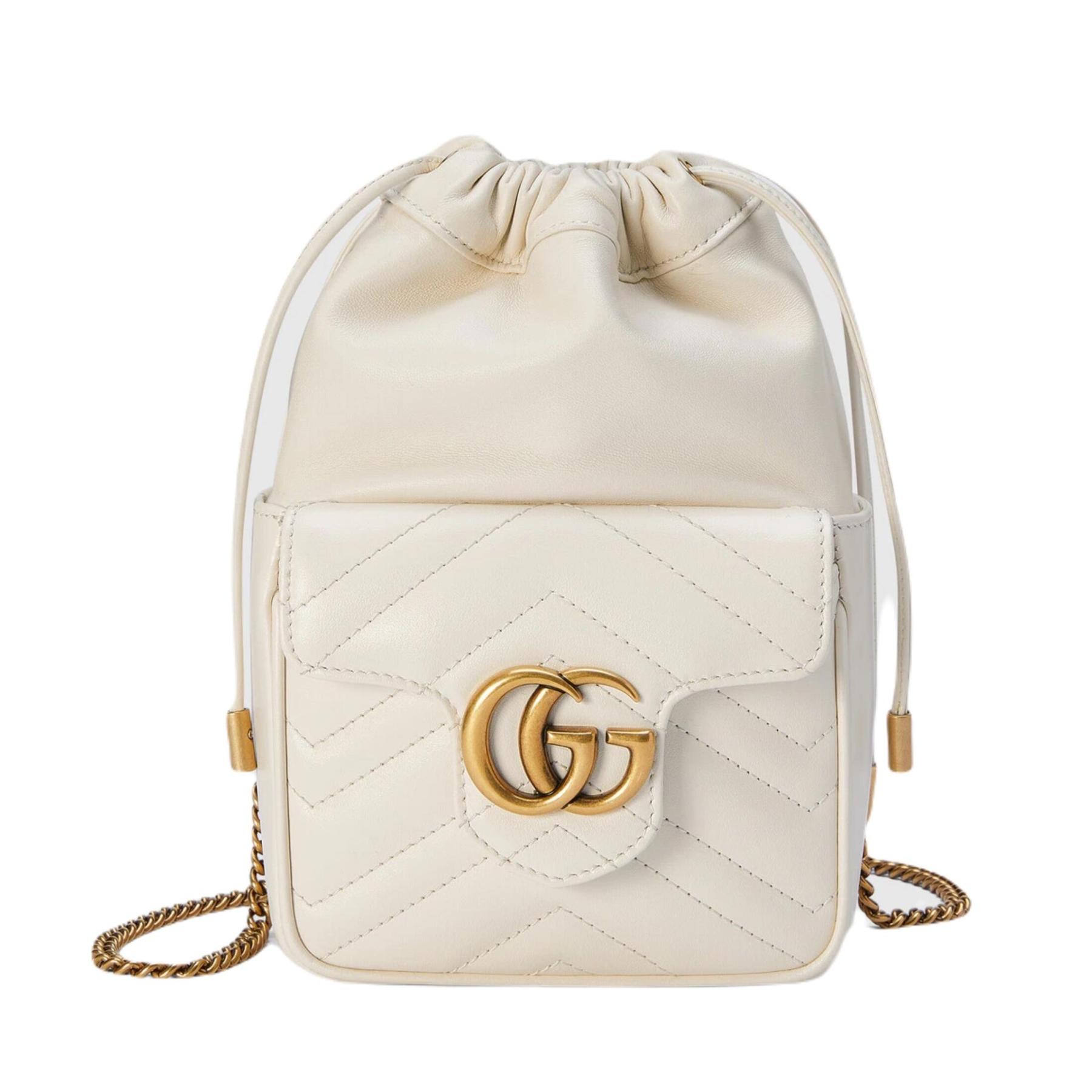 新作 グッチ GGマーモント ミニ バッグ バケット